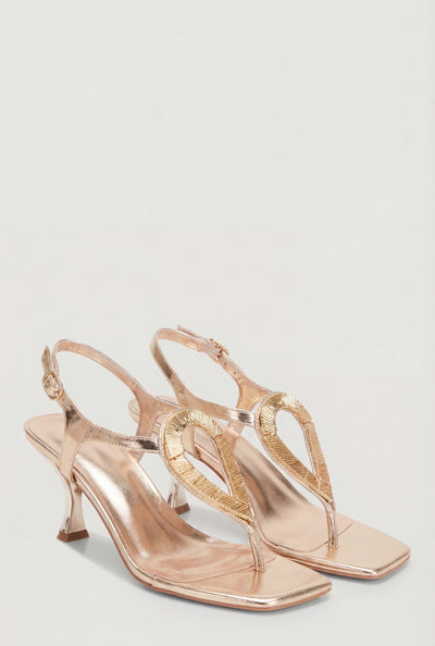 Ophelia Ankle Strap Spool Heel Thong Sandals