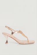 Ophelia Ankle Strap Spool Heel Thong Sandals