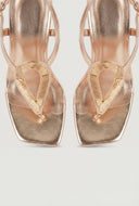 Ophelia Ankle Strap Spool Heel Thong Sandals