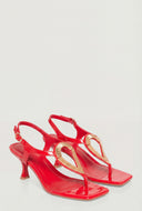 Ophelia Ankle Strap Spool Heel Thong Sandals
