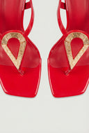 Ophelia Ankle Strap Spool Heel Thong Sandals
