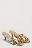 Caged Band Mid Heel Sandals