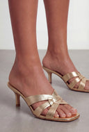 Caged Band Mid Heel Sandals
