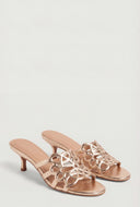 Gabriela Cutout Slide Sandal Kitten Heels