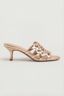 Gabriela Cutout Slide Sandal Kitten Heels