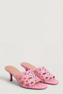 Gabriela Cutout Slide Sandal Kitten Heels