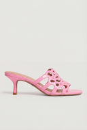 Gabriela Cutout Slide Sandal Kitten Heels