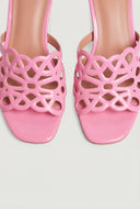 Gabriela Cutout Slide Sandal Kitten Heels