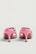 Gabriela Cutout Slide Sandal Kitten Heels