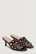 Gabriela Cutout Slide Sandal Kitten Heels