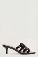 Gabriela Cutout Slide Sandal Kitten Heels