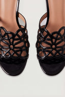 Gabriela Cutout Slide Sandal Kitten Heels