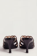 Gabriela Cutout Slide Sandal Kitten Heels