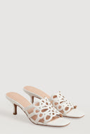 Gabriela Cutout Slide Sandal Kitten Heels