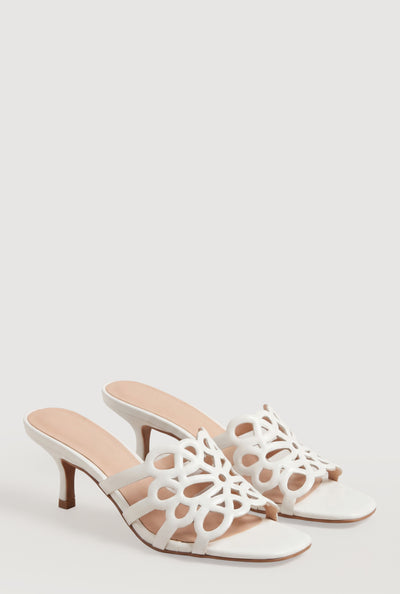 Gabriela Cutout Slide Sandal Kitten Heels