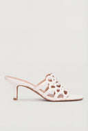 Gabriela Cutout Slide Sandal Kitten Heels