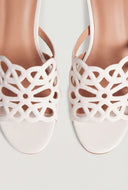 Gabriela Cutout Slide Sandal Kitten Heels