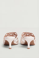 Gabriela Cutout Slide Sandal Kitten Heels
