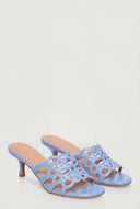 Gabriela Cutout Slide Sandal Kitten Heels