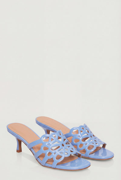 Gabriela Cutout Slide Sandal Kitten Heels