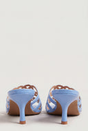 Gabriela Cutout Slide Sandal Kitten Heels