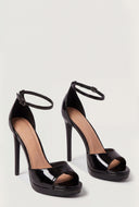 Aaliyah Open Toe Ankle Strap Stiletto Sandals