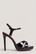 Patent Leather Stiletto Ankle Strap Sandals