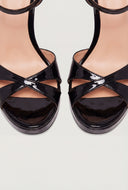 Patent Leather Stiletto Ankle Strap Sandals