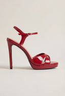 Patent Leather Stiletto Ankle Strap Sandals