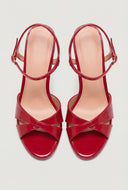 Patent Leather Stiletto Ankle Strap Sandals