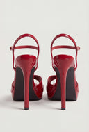 Patent Leather Stiletto Ankle Strap Sandals