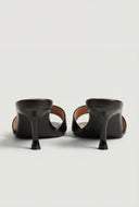 Patent Spool Heel Slide Sandals