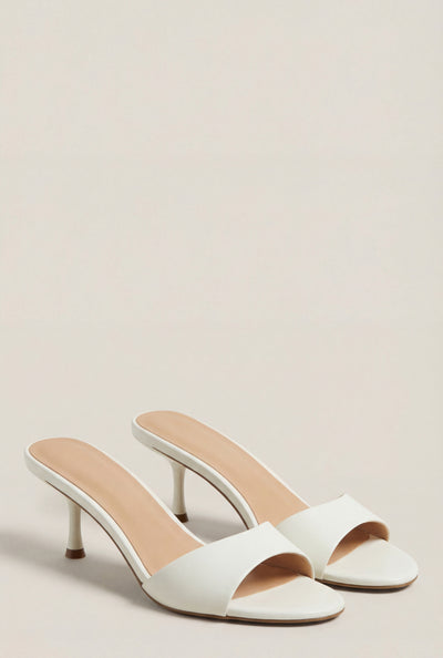 Patent Spool Heel Slide Sandals