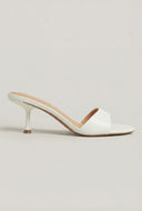 Patent Spool Heel Slide Sandals