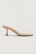 Patent Spool Heel Slide Sandals
