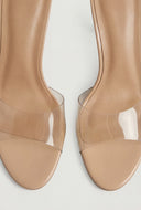 Patent Spool Heel Slide Sandals