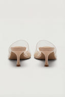 Patent Spool Heel Slide Sandals