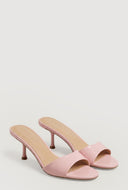 Patent Spool Heel Slide Sandals