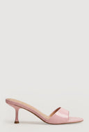 Patent Spool Heel Slide Sandals