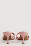 Patent Spool Heel Slide Sandals
