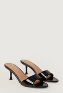 Patent Spool Heel Slide Sandals