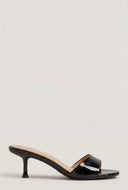 Patent Spool Heel Slide Sandals