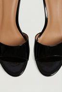 Patent Spool Heel Slide Sandals