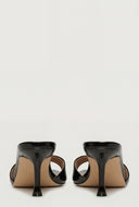 Patent Spool Heel Slide Sandals
