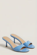 Patent Spool Heel Slide Sandals