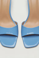 Patent Spool Heel Slide Sandals