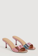 Patent Spool Heel Slide Sandals