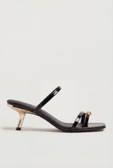Toe Loop Slant Mid Heel Sandals