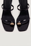 Toe Loop Slant Mid Heel Sandals