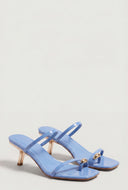 Toe Loop Slant Mid Heel Sandals